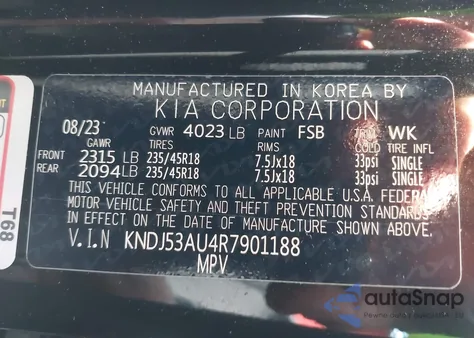 2024 Kia Soul Gt-Line из США, поврежденный, VIN KNDJ53AU4R7901188